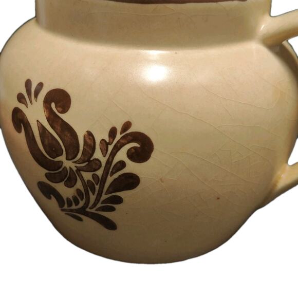 Vintage Pfalzgraff Village Bean Pot W/Handle & Lid #70 Retired Pattern Crazing - Picture 11 of 13